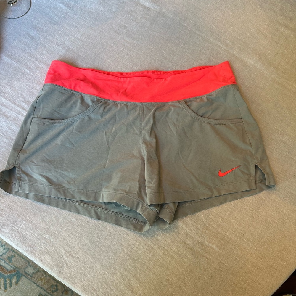 Nike Gray and Pink Athletic Shorts for Active Comfort